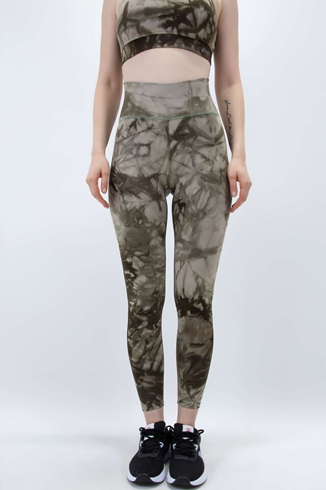 Vizon Haki Yeşil Batik Tayt  I Heyy's Activewear