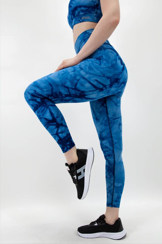 Lacivert Turkuaz Batik Tayt  I Heyy's Activewear