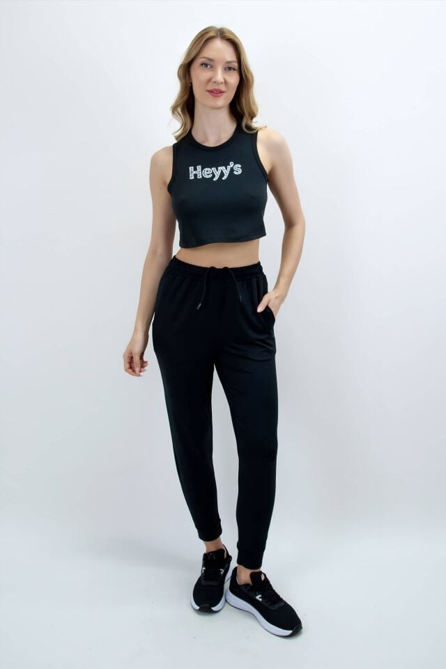 Kadın Polyamid Siyah Renk Eşofman I Heyy's Activewear