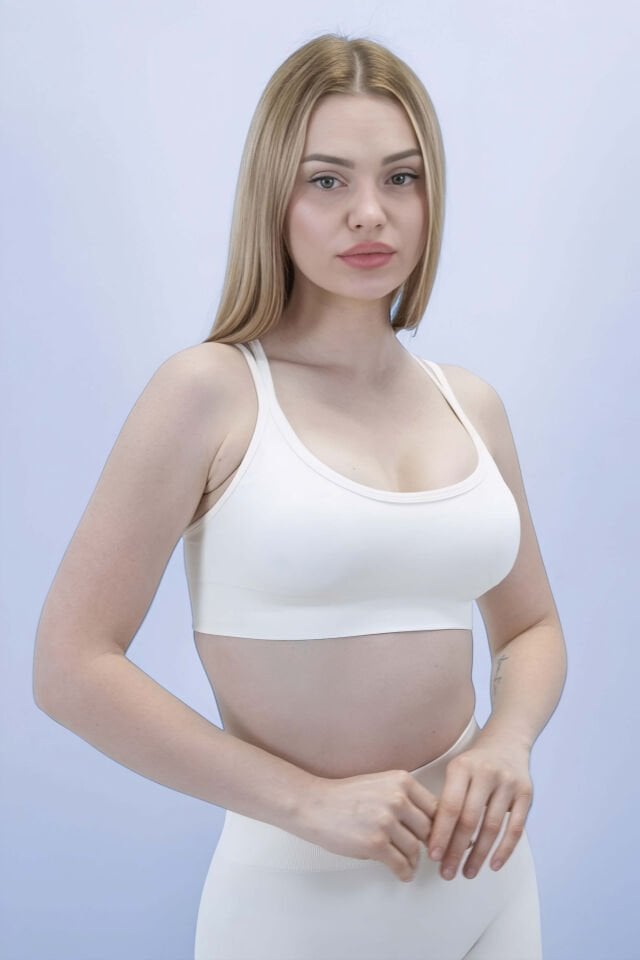 Askılı Sporcu Sütyeni Beyaz Bra I Heyy's Activewear