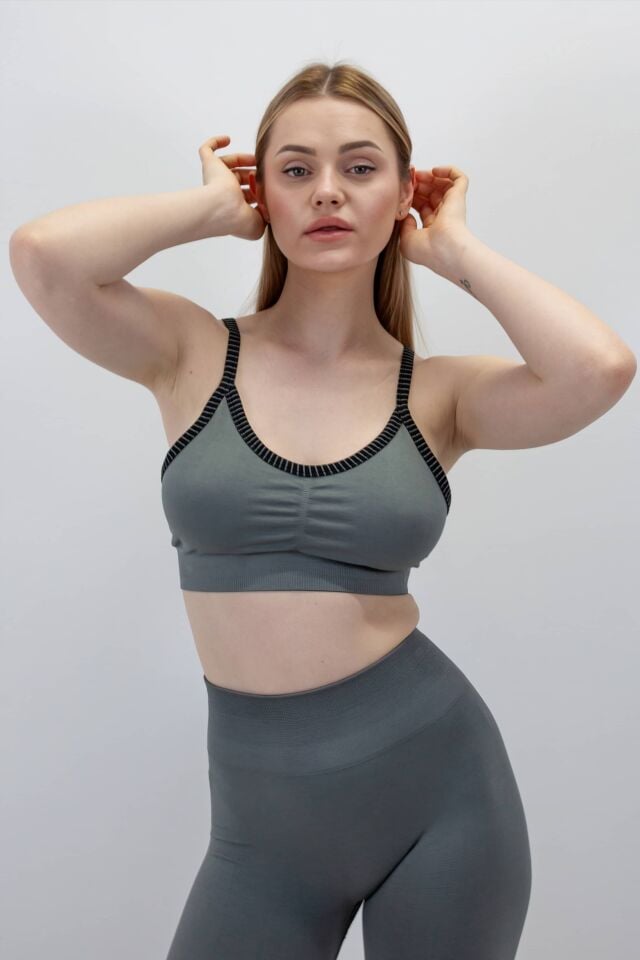 Askılı Sporcu Sütyeni Antrasit Gri Bra I Heyy's Activewear