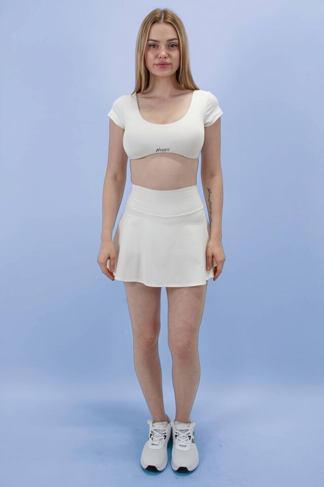 Taytlı Tenisçi Spor Beyaz Etek I Heyy's Activewear