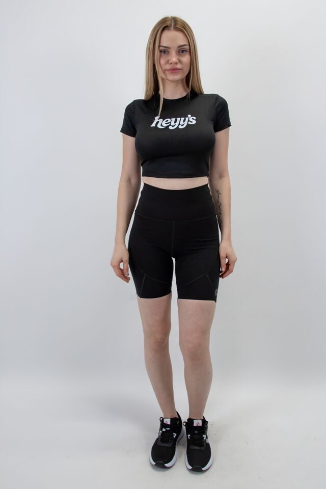 Siyah Korse Şort Tayt  I Heyy's Activewear